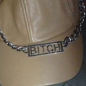 Necklace with the B word on it lol
